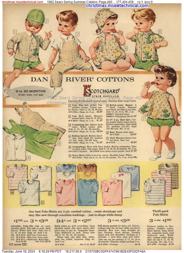 1962 Sears Spring Summer Catalog, Page 460