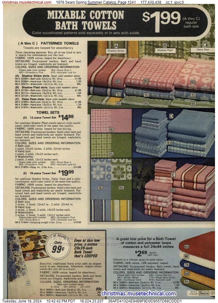 1976 Sears Spring Summer Catalog, Page 1241