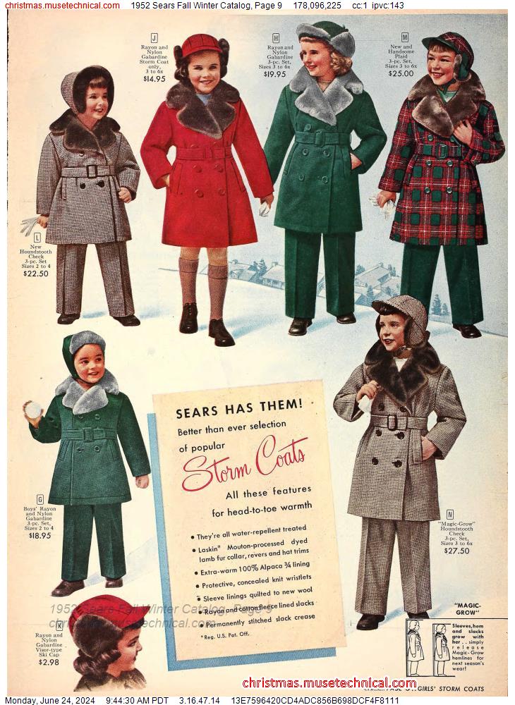 1952 Sears Fall Winter Catalog, Page 9