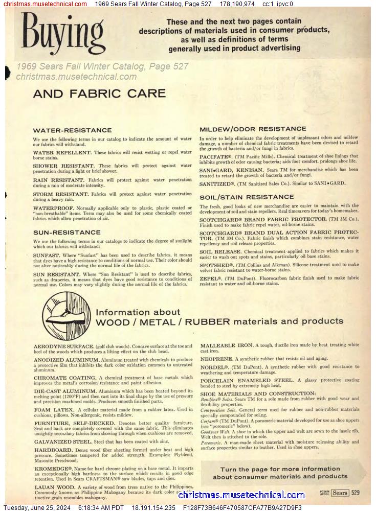 1969 Sears Fall Winter Catalog, Page 527