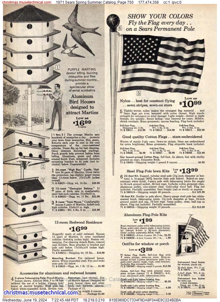 1971 Sears Spring Summer Catalog, Page 750