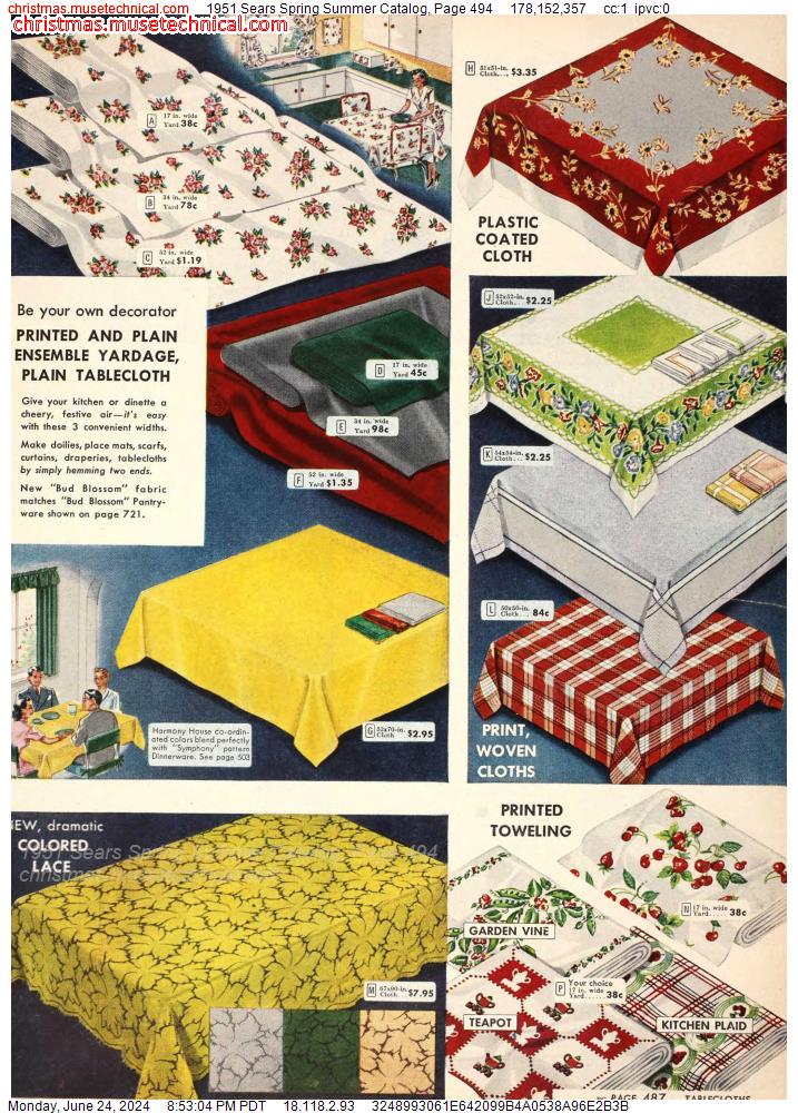 1951 Sears Spring Summer Catalog, Page 494