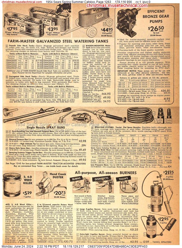 1954 Sears Spring Summer Catalog, Page 1263