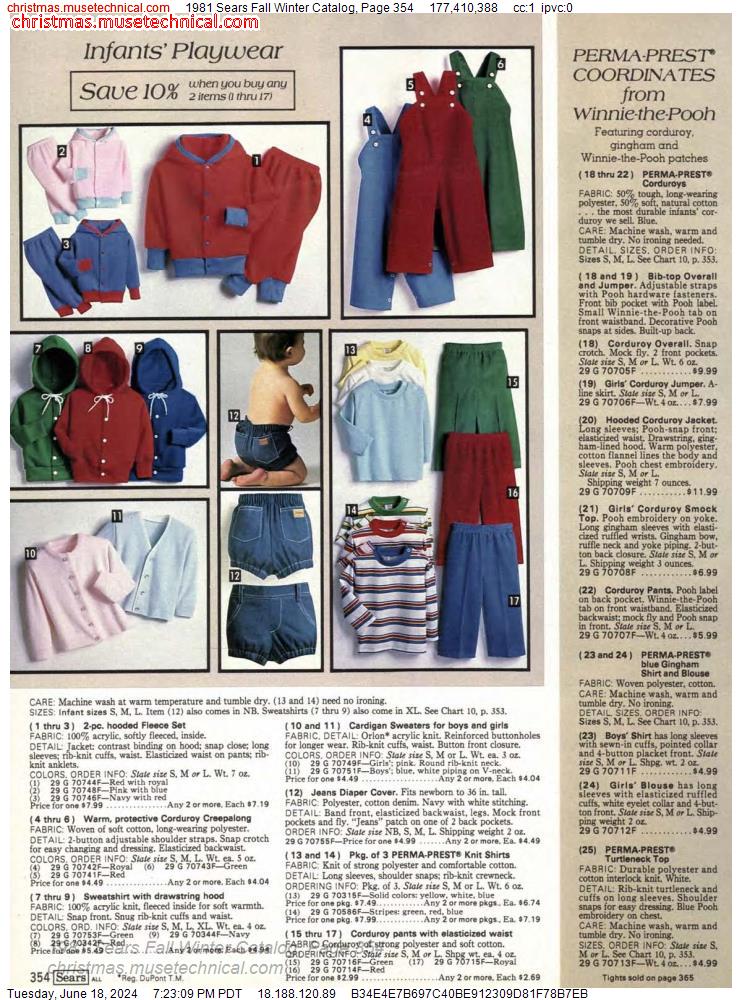 1981 Sears Fall Winter Catalog, Page 354