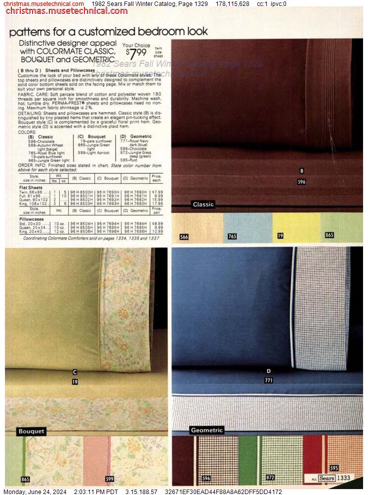 1982 Sears Fall Winter Catalog, Page 1329