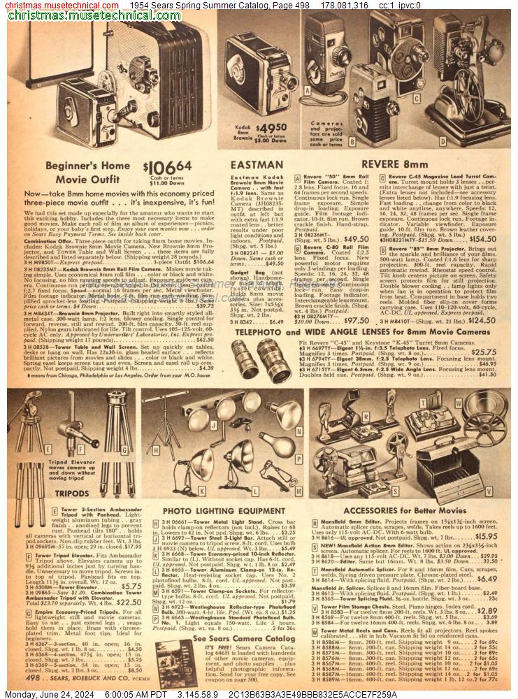 1954 Sears Spring Summer Catalog, Page 498