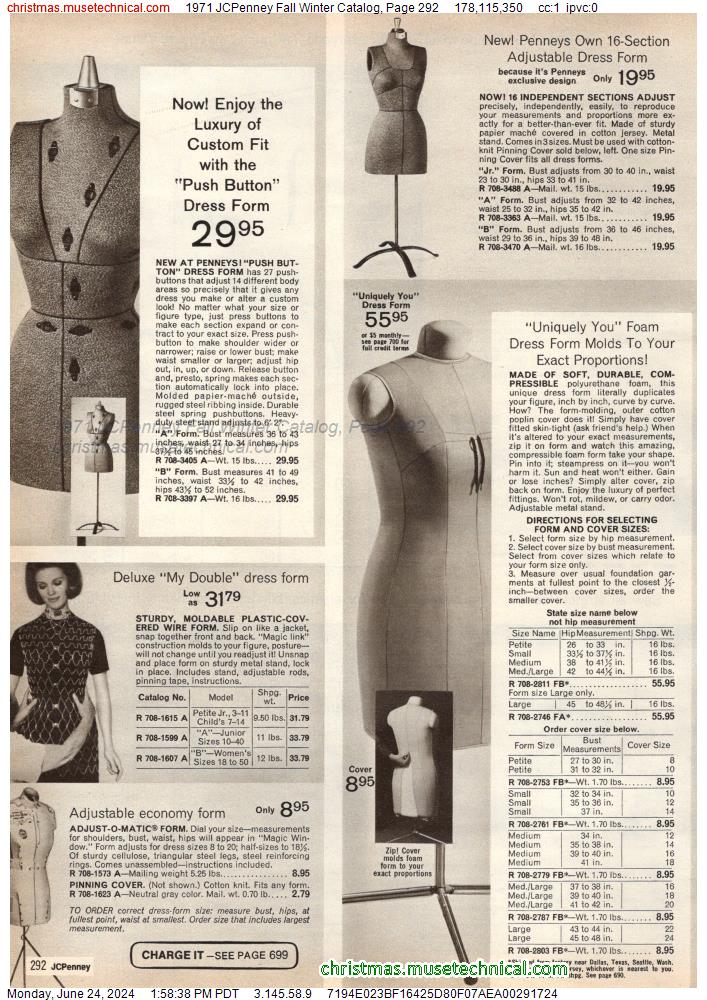 1971 JCPenney Fall Winter Catalog, Page 292