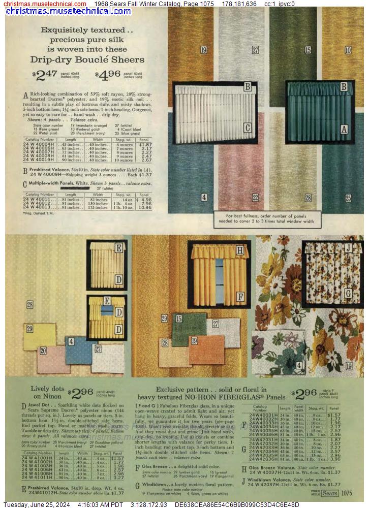 1968 Sears Fall Winter Catalog, Page 1075