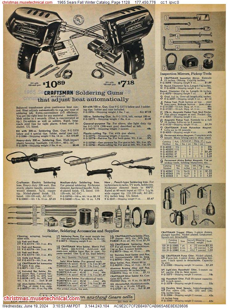 1965 Sears Fall Winter Catalog, Page 1128