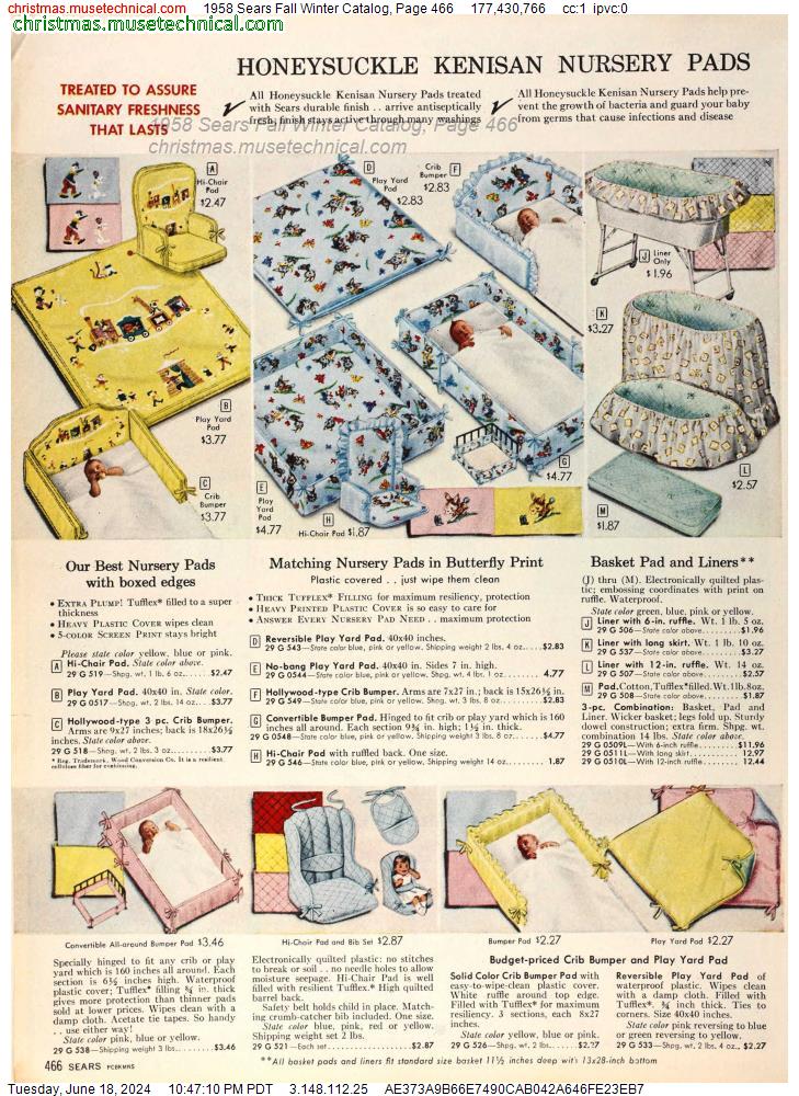 1958 Sears Fall Winter Catalog, Page 466