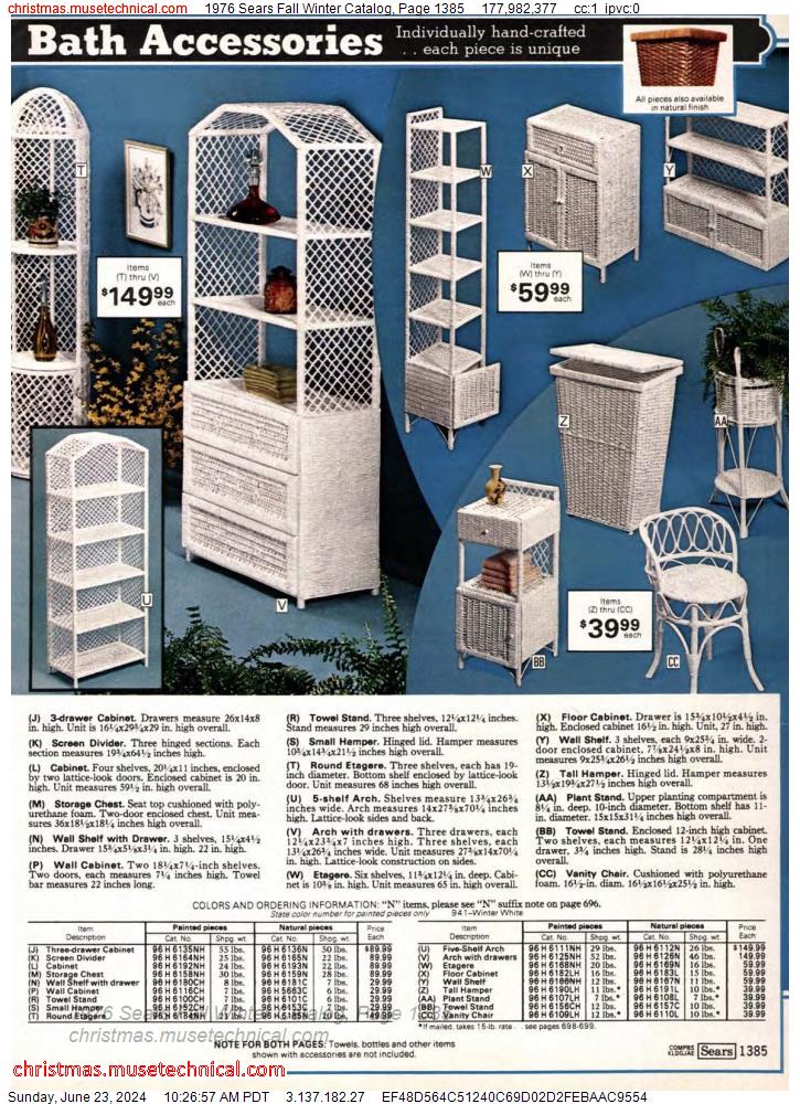 1976 Sears Fall Winter Catalog, Page 1385