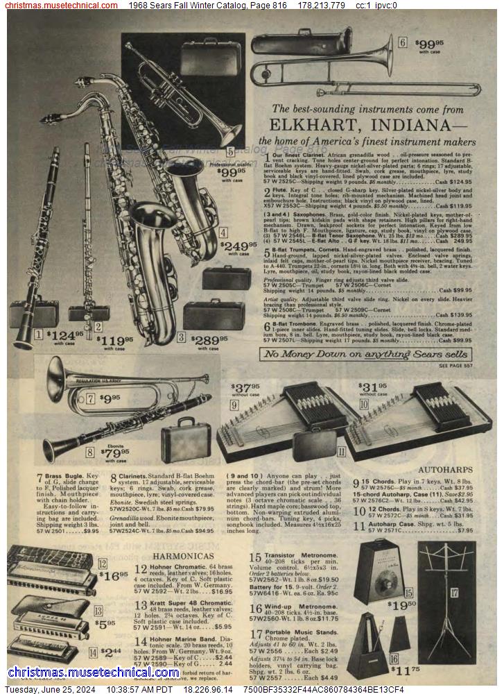 1968 Sears Fall Winter Catalog, Page 816