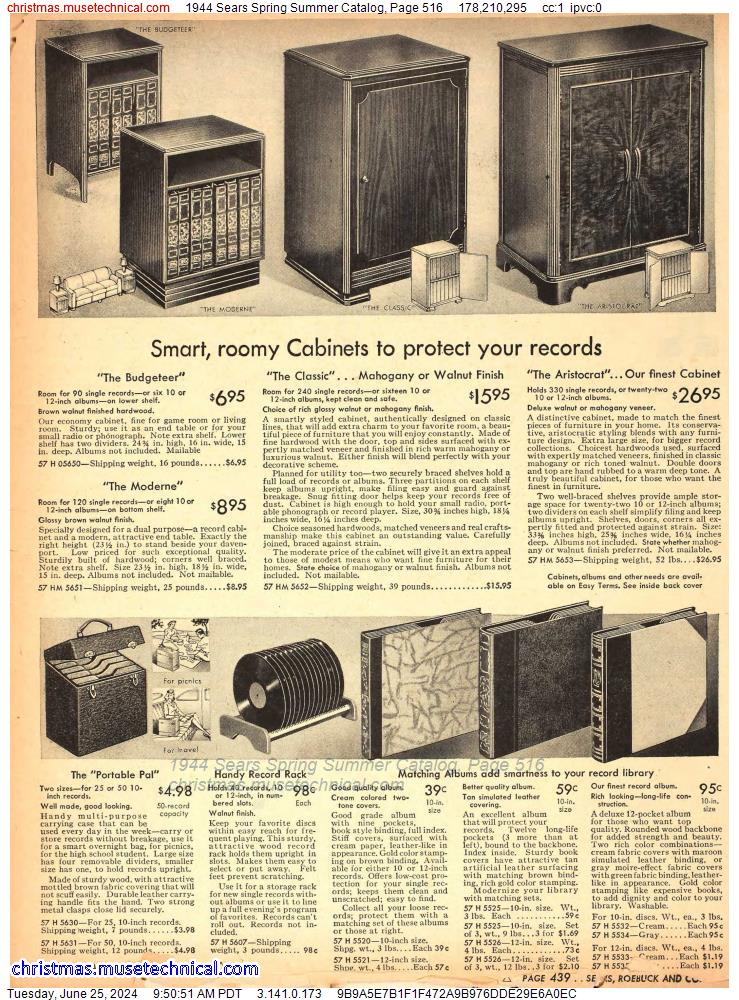 1944 Sears Spring Summer Catalog, Page 516
