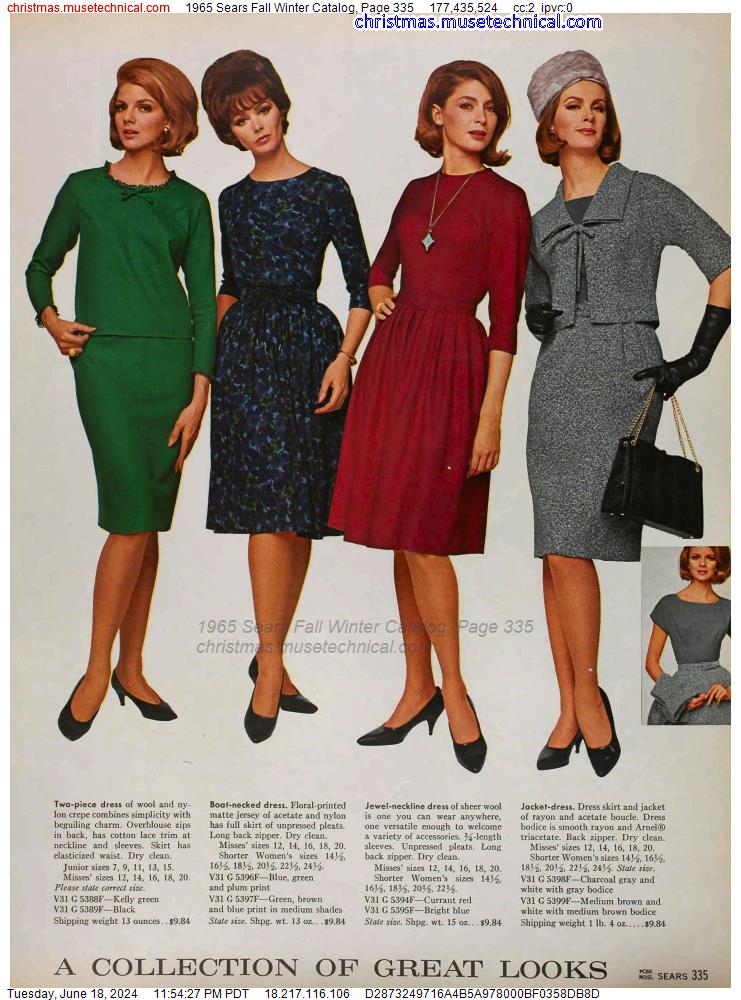 1965 Sears Fall Winter Catalog, Page 335