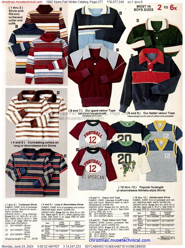 1982 Sears Fall Winter Catalog, Page 377