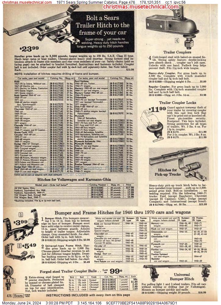 1971 Sears Spring Summer Catalog, Page 476