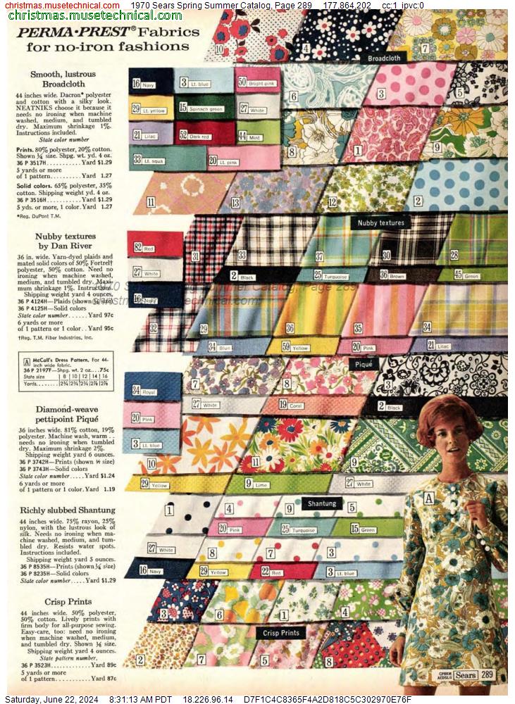 1970 Sears Spring Summer Catalog, Page 289