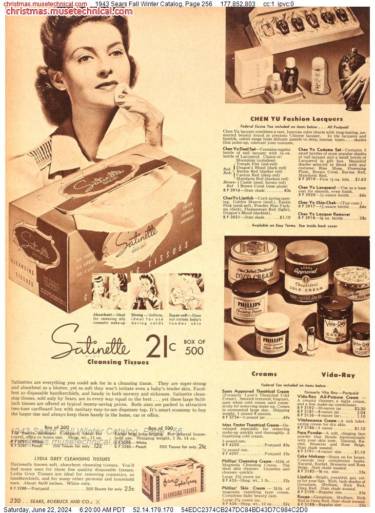 1943 Sears Fall Winter Catalog, Page 256