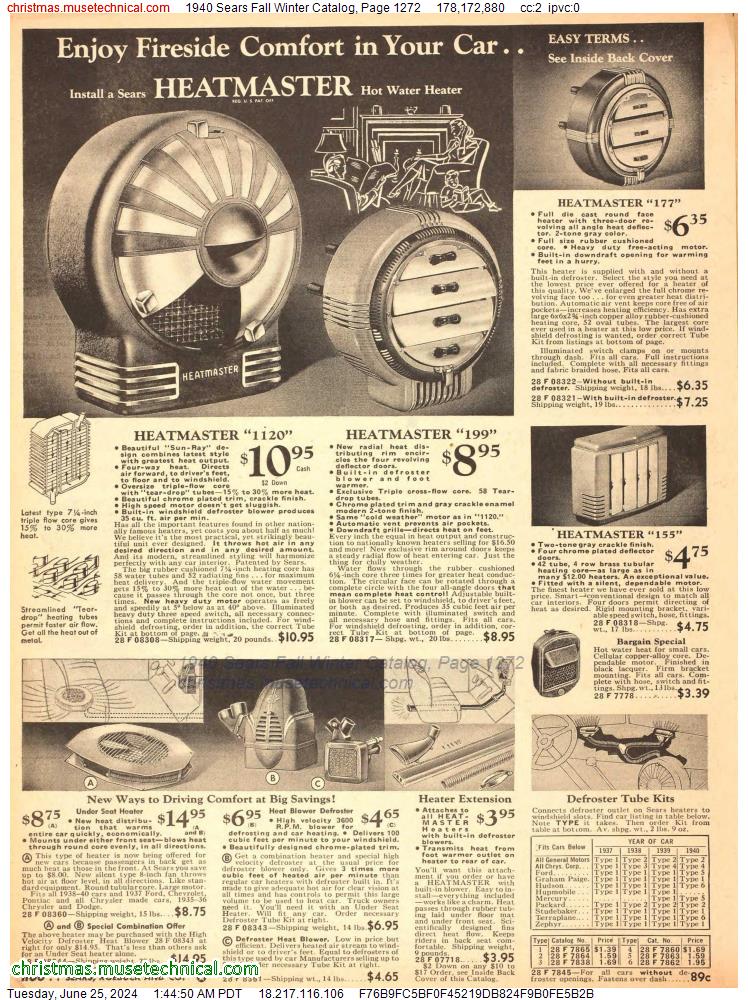 1940 Sears Fall Winter Catalog, Page 1272