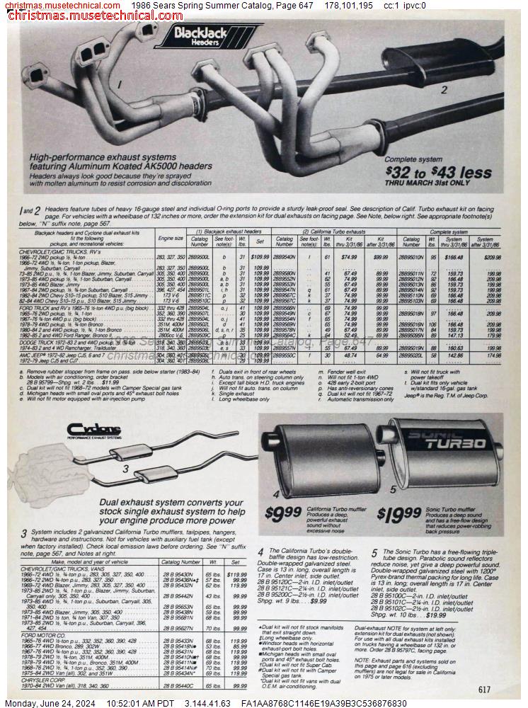 1986 Sears Spring Summer Catalog, Page 647