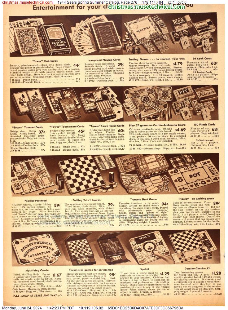 1944 Sears Spring Summer Catalog, Page 276