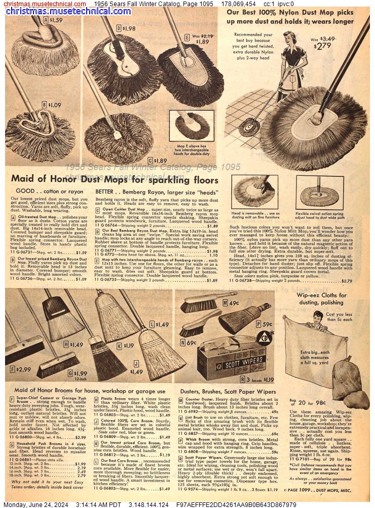 1956 Sears Fall Winter Catalog, Page 1095