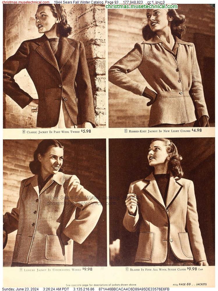 1944 Sears Fall Winter Catalog, Page 93