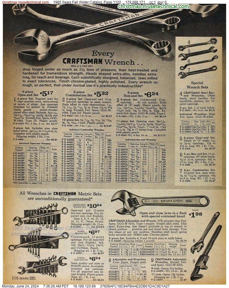 1965 Sears Fall Winter Catalog, Page 1120