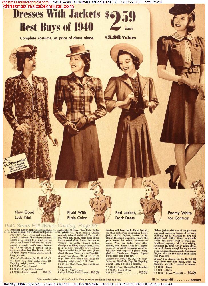 1940 Sears Fall Winter Catalog, Page 53