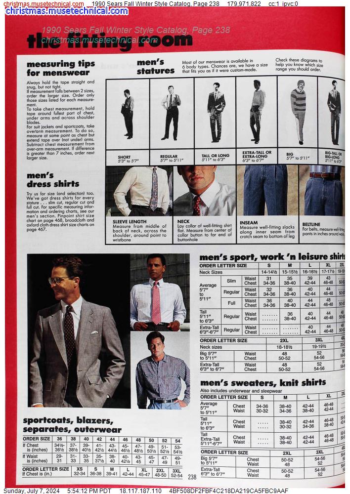 1990 Sears Fall Winter Style Catalog, Page 238