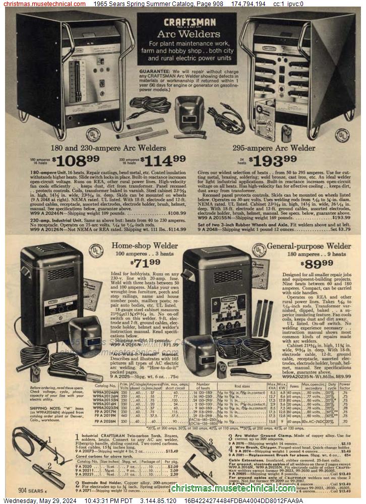 1965 Sears Spring Summer Catalog, Page 908