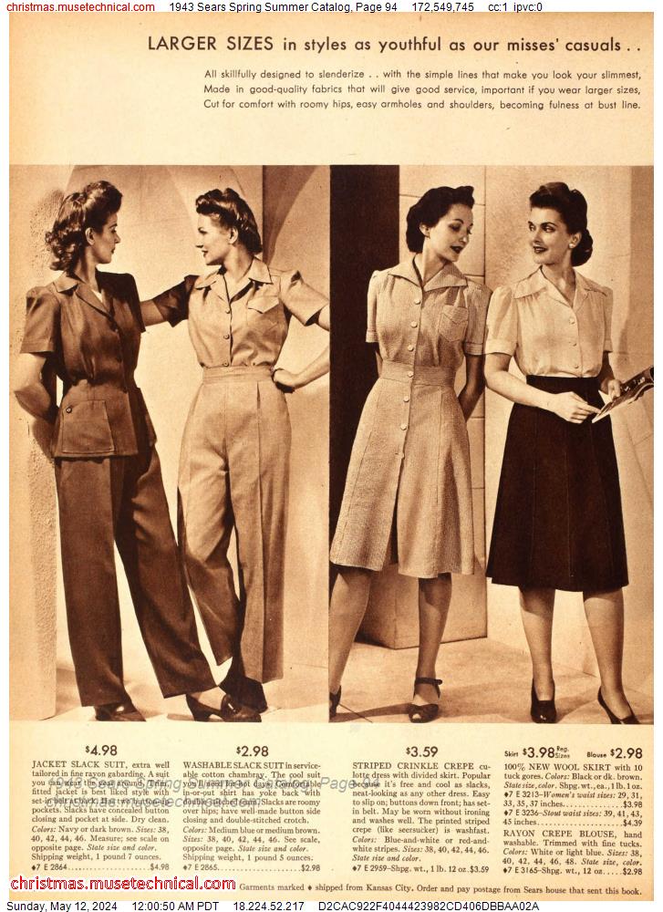 1943 Sears Spring Summer Catalog, Page 94