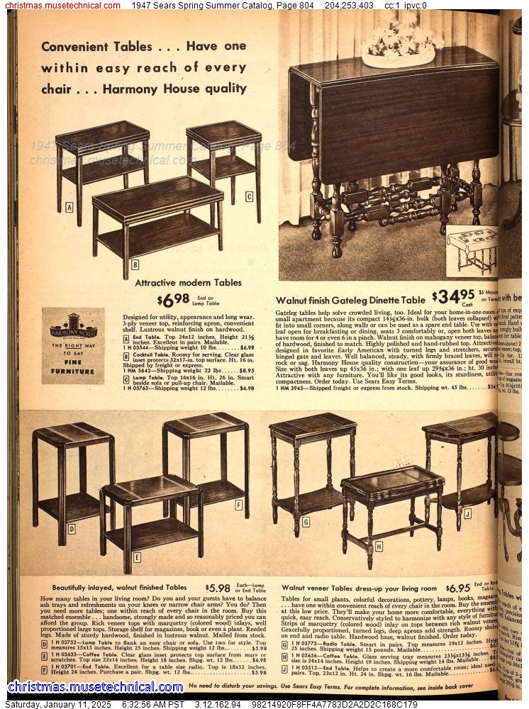 1947 Sears Spring Summer Catalog, Page 804