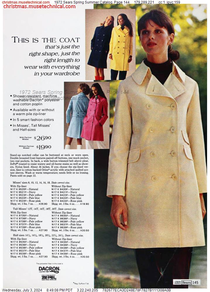 1972 Sears Spring Summer Catalog, Page 144