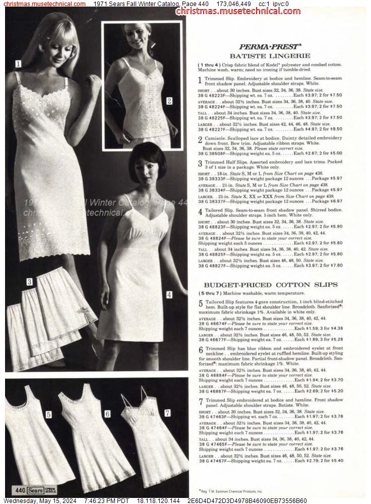 1971 Sears Fall Winter Catalog, Page 440