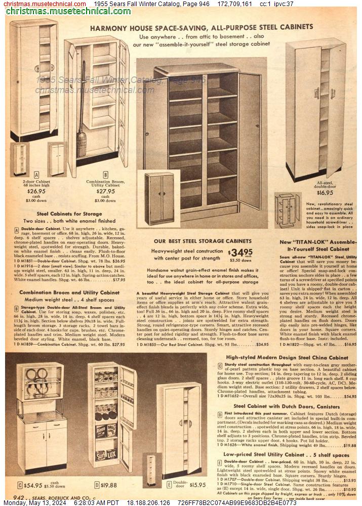 1955 Sears Fall Winter Catalog, Page 946