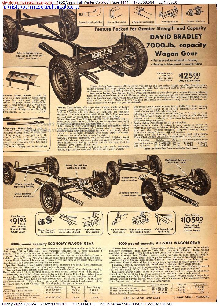 1952 Sears Fall Winter Catalog, Page 1411