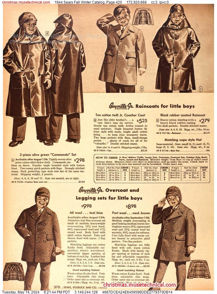 1944 Sears Fall Winter Catalog, Page 420