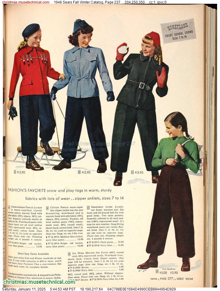 1946 Sears Fall Winter Catalog, Page 237