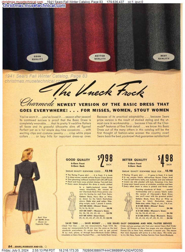 1941 Sears Fall Winter Catalog, Page 83