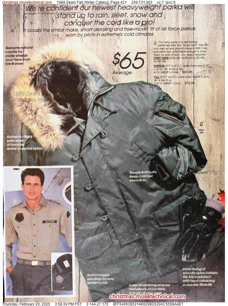 1988 Sears Fall Winter Catalog, Page 421