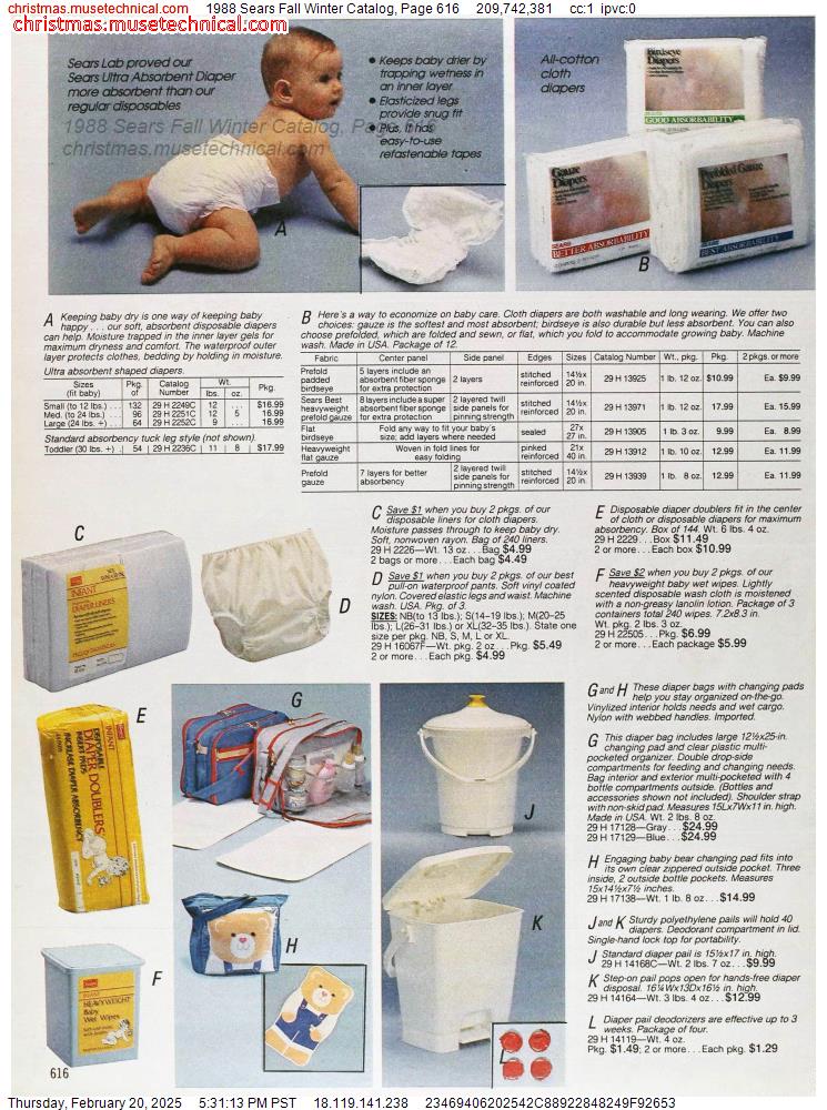 1988 Sears Fall Winter Catalog, Page 616