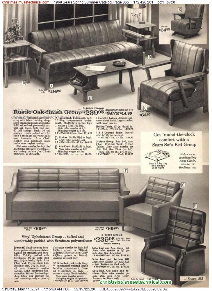 1968 Sears Spring Summer Catalog, Page 865