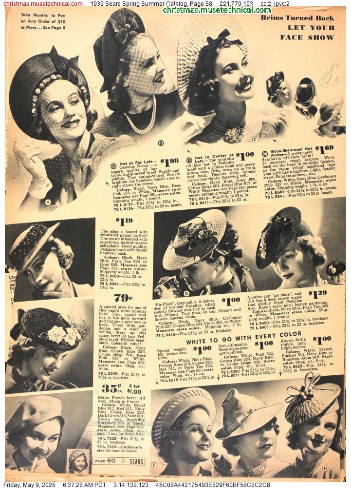 1939 Sears Spring Summer Catalog, Page 58