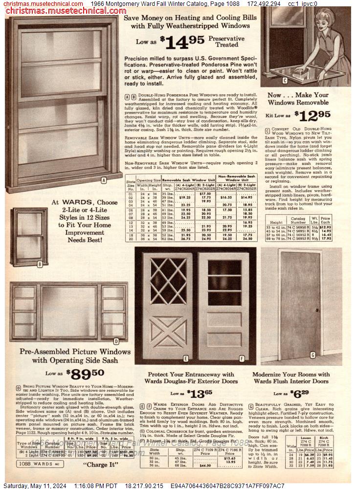 1966 Montgomery Ward Fall Winter Catalog, Page 1088