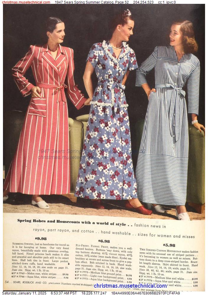 1947 Sears Spring Summer Catalog, Page 52