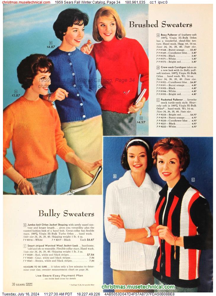 1959 Sears Fall Winter Catalog, Page 34