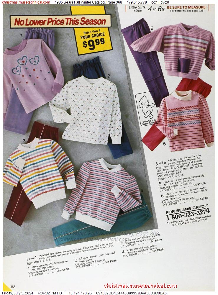1985 Sears Fall Winter Catalog, Page 368