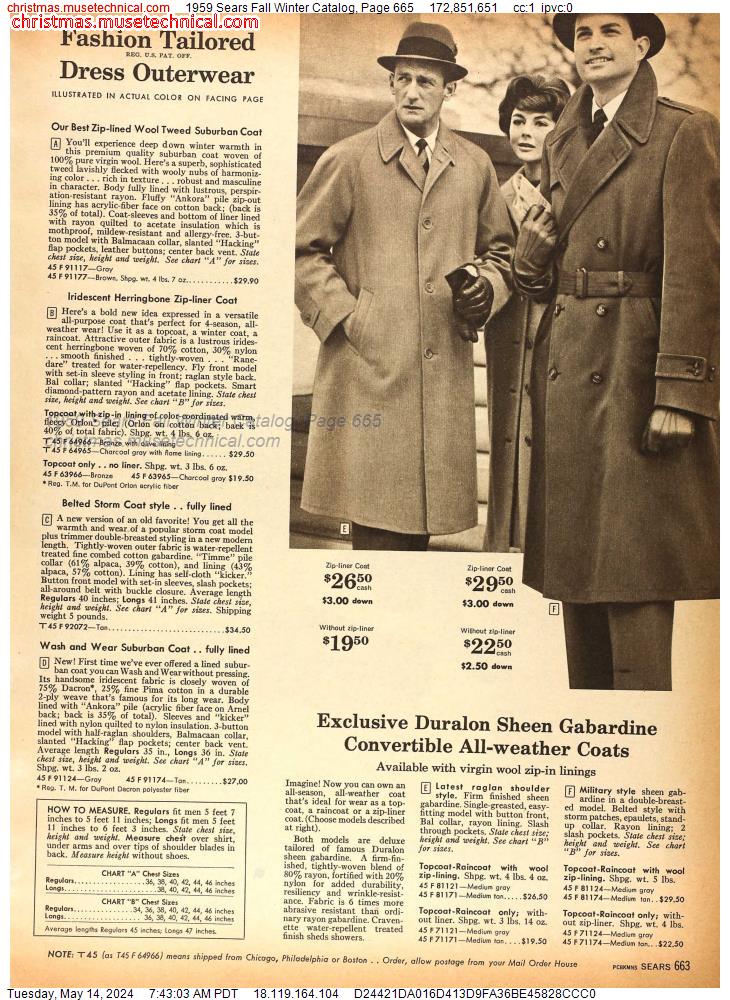 1959 Sears Fall Winter Catalog, Page 665