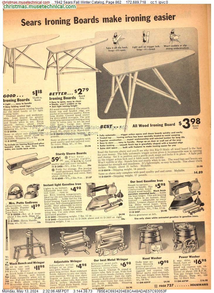 1942 Sears Fall Winter Catalog, Page 862